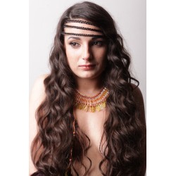 Collier plastron styl eegyptien en dégradé de rouge jaune