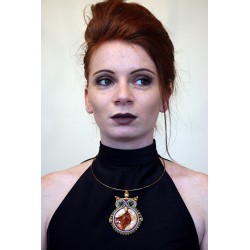 Collier en soutache "hibou"