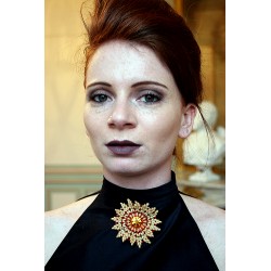 Sautoir en perles fines noires et blanches