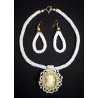Collier et boucles d'oreille en peyote circulaire