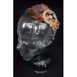 Serre tête en soutache et plumes