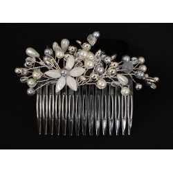 Peigne à chignon en wire wrapping blanc