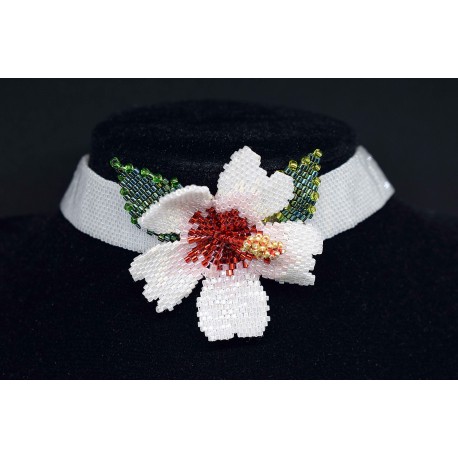 Collier en peyote "hibiscus"