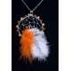 Collier "Attrape rêve aux plumes oranges et blanches"