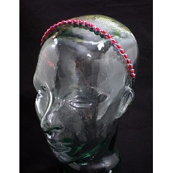 Serre tête en wire wrapping et perles rouges