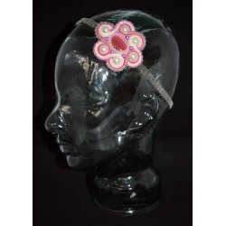 Serre tête métal à la fleurs en soutache