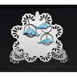 Boucles d'oreille en origami "dauphins"