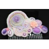 Bijou cheveux en soutache bohème chic blanc et rose