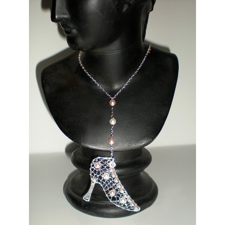 Collier en wire wrapping "chaussure"