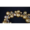 Ensemble bracelet et boucles d'oreille  perles dorées