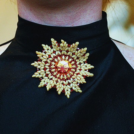 Broche soleil Swarovski - chic et sophistiqué