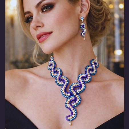 Collier et boucles d'oreille tissés en S - chic et raffiné