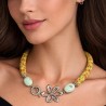 Collier floral perlé raffiné