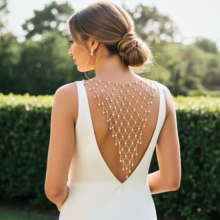 Bijou de dos mariage paqué or rose – Élégance pour mariée