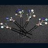 Epingles de cheveux wire wrapping  bohème bleues