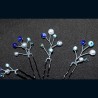 Epingles de cheveux wire wrapping  bohème bleues