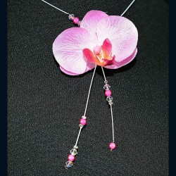 Collier orchidée  wire wrapping  bohème chic