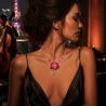 Collier orchidée fushia  wire wrapping  bohème chic