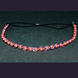 Serre-tête en wire wrapping bohème rouge