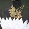 Collier dentelle florale noire et dorée - élégance et raffinement