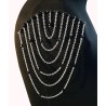 Bijou d'épaule couture perlé argenté