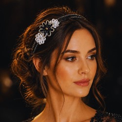 Serre-tête floral en soutache bohème chic