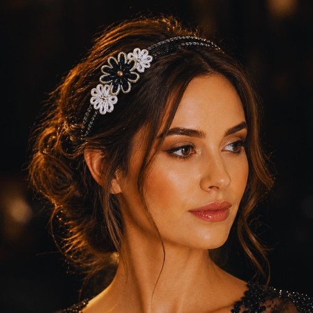 Serre-tête floral en soutache bohème chic