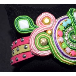 Bracelet perlé en soutache bohème chic coloré