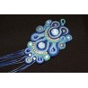 Bracelet perlé en soutache bohème chic bleuté