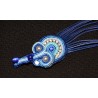 Bracelet perlé en soutache bohème chic bleuté