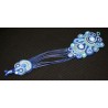Bracelet perlé en soutache bohème chic bleuté