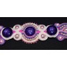 Bracelet perlé en soutache bohème chic rosé