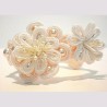 Bracelet floral perlé en soutache bohème chic blanc