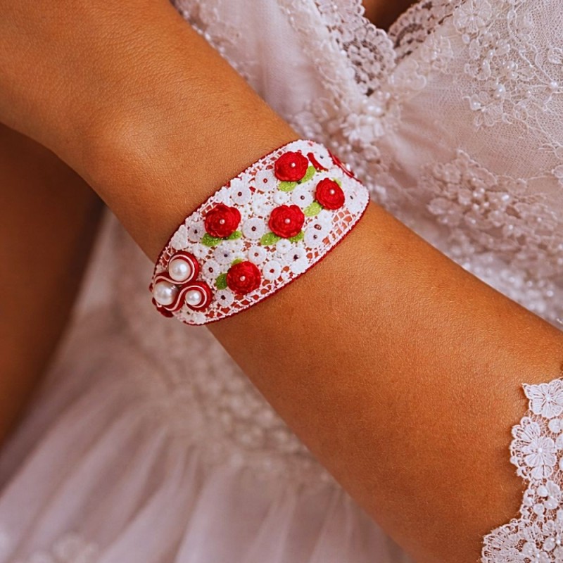Bracelet floral perlé bohème chic
