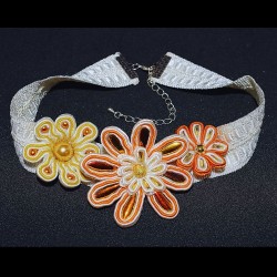 Ras du cou floral en soutache bohème chic