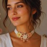 Ras du cou floral en soutache bohème chic