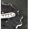 Boucle de foulard en soutache noire et blanche bohème chic