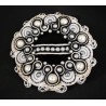 Boucle de foulard en soutache noire et blanche bohème chic