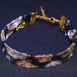 Bracelet bohème chic en wire wrapping tissé