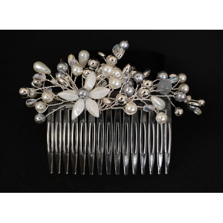 Peigne à chignon en wire wrapping blanc