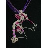 Collier bohème chic cheval violet en wire wrapping