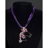 Collier bohème chic cheval violet en wire wrapping