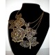 Collier en dentelle noire et dorée