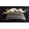 Peigne de cheveux wire wrapping  bohème chic blanc