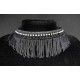 Collier aux galons à frange,gros cordon et strass