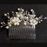 Peigne de cheveux wire wrapping  bohème chic blanc