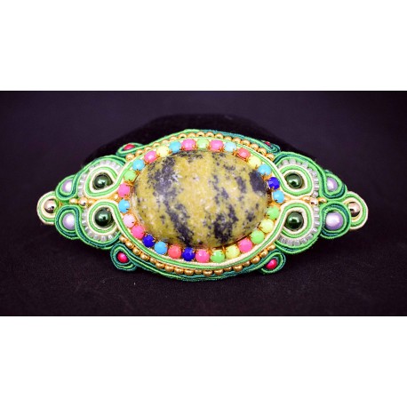 Barrette à cheveux en soutache et perles