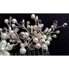 Peigne de cheveux wire wrapping  bohème chic blanc