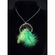 Collier "Attrape rêve aux plumes vertes"