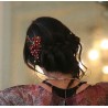 Peigne de cheveux wire wrapping  bohème chic bordeaux